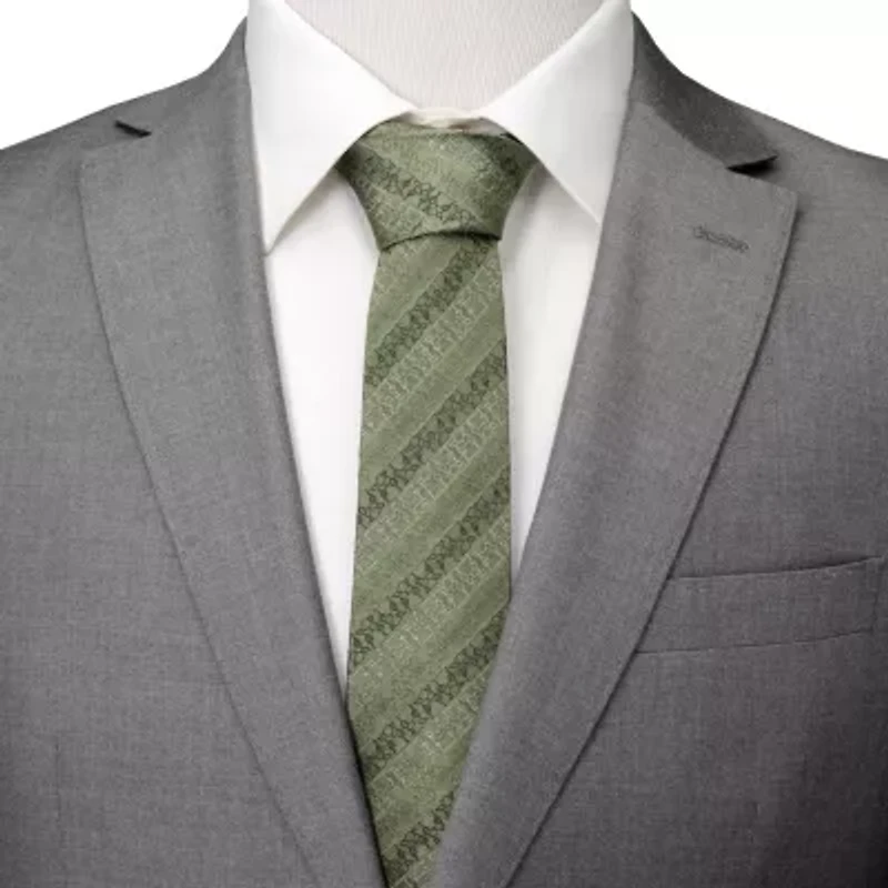 Grogu Outline Stripe Sage Green Tie