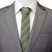 Grogu Outline Stripe Sage Green Tie