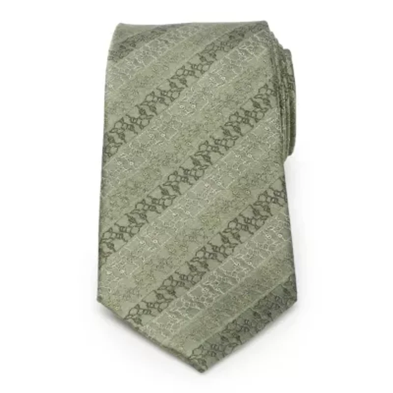 Grogu Outline Stripe Sage Green Tie
