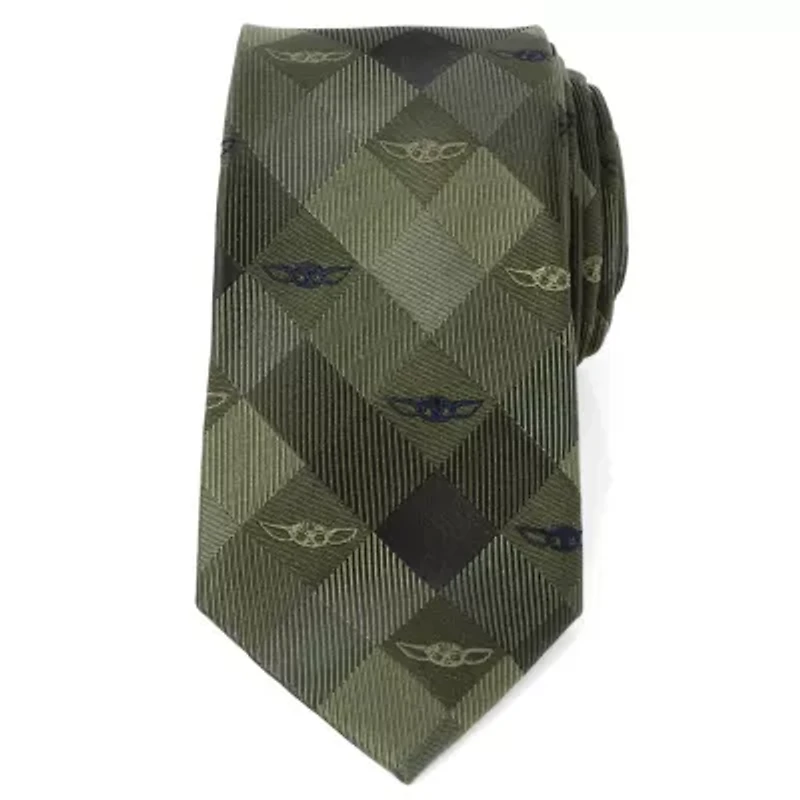 Grogu Plaid Green Tie