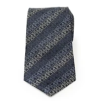 Grogu Outline Stripe Navy Tie