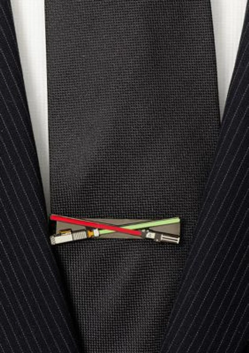 Lightsaber Battle Black Tie Bar