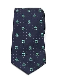 Mandalorian Helmet Dotted Navy Tie