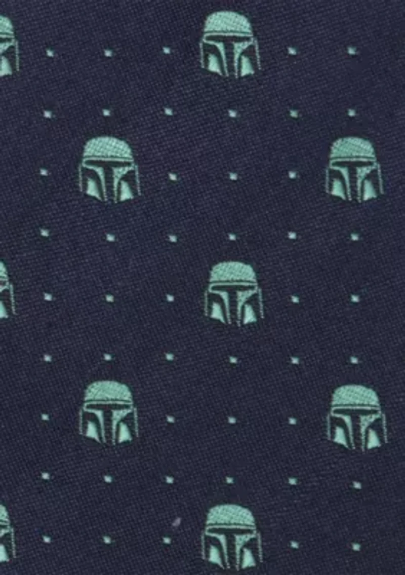 Mandalorian Helmet Dotted Navy Tie