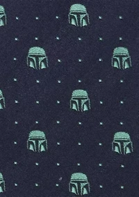 Mandalorian Helmet Dotted Navy Tie
