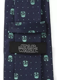 Mandalorian Helmet Dotted Navy Tie