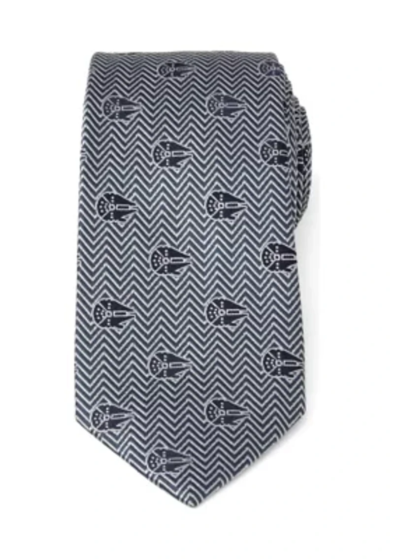Millennium Falcon Herringbone Blue Tie