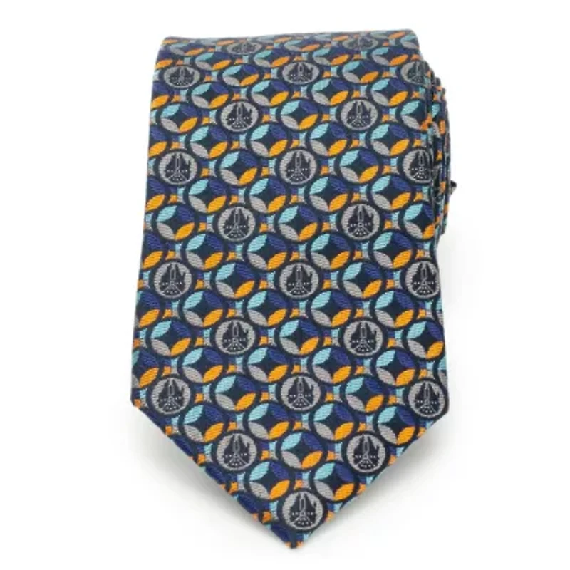 Falcon Motif Navy Blue Tie