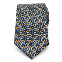 Falcon Motif Navy Blue Tie