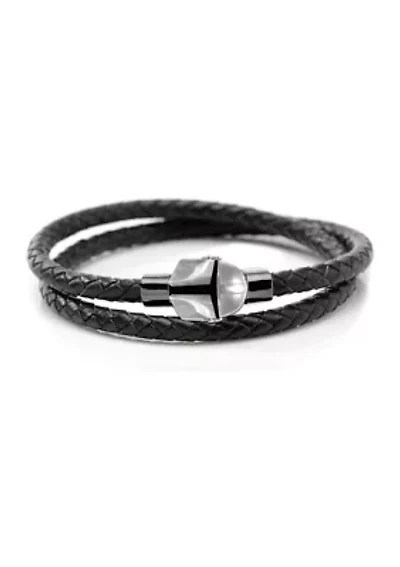 Mandalorian Helmet Double Wrap Stainless Steel Bracelet