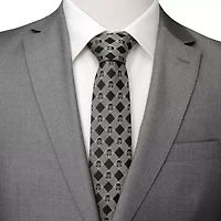 Mandalorian Plaid Black Gray Tie