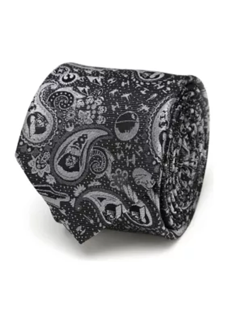 Vader Paisley Black and White Tie
