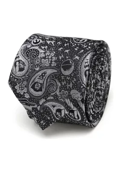 Vader Paisley Black and White Tie