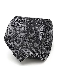 Vader Paisley Black and White Tie