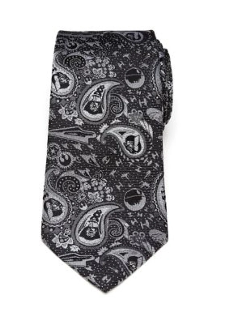 Vader Paisley Black and White Tie