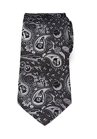 Vader Paisley Black and White Tie