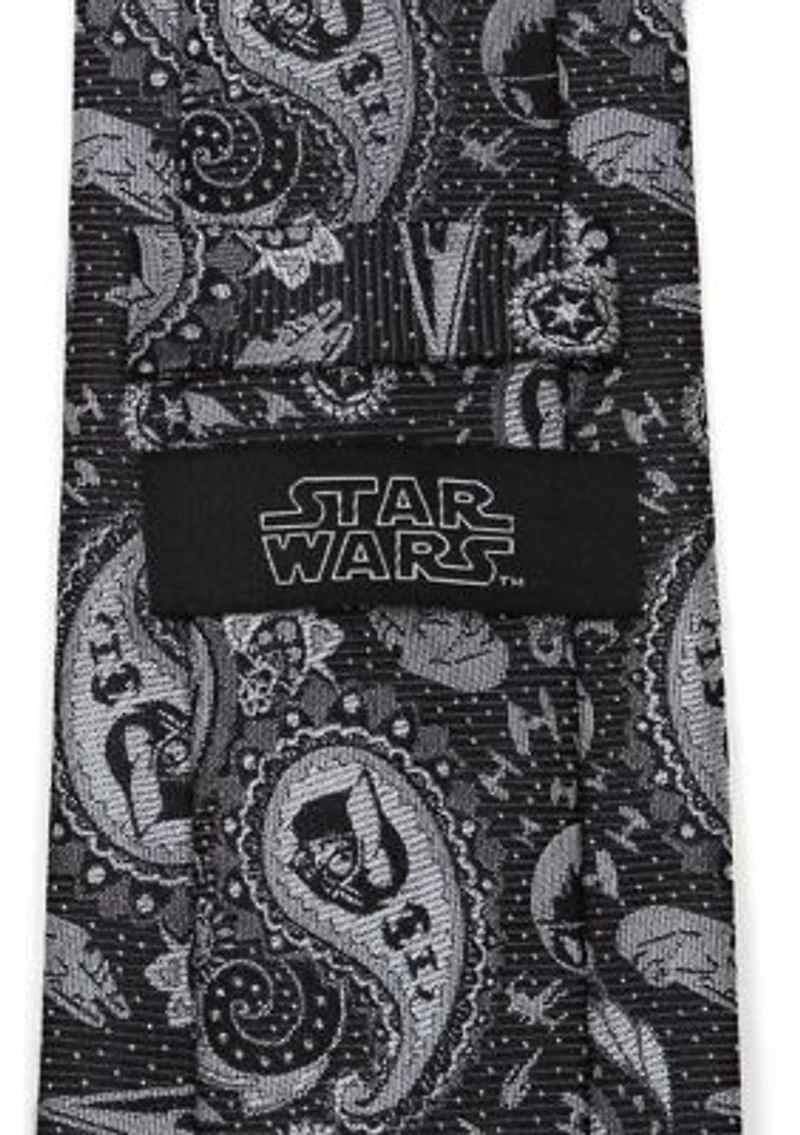 Vader Paisley Black and White Tie