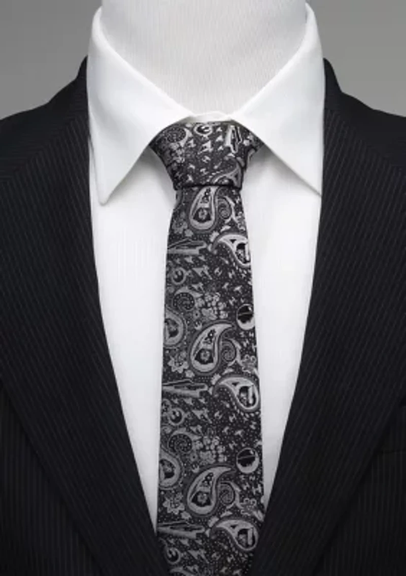 Vader Paisley Black and White Tie