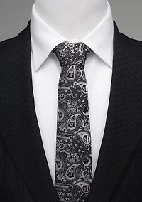 Vader Paisley Black and White Tie