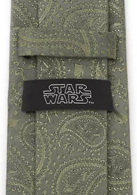Men's Yoda Paisley Sage Green Silk Tie