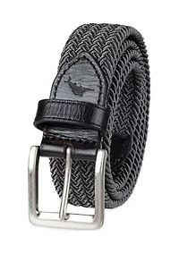 Two Tone Fabric Braided Stretch Web Casual Belt