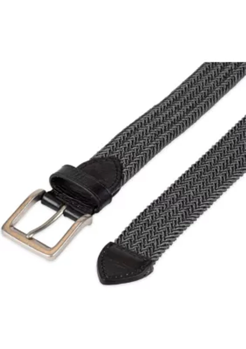 Two Tone Fabric Braided Stretch Web Casual Belt
