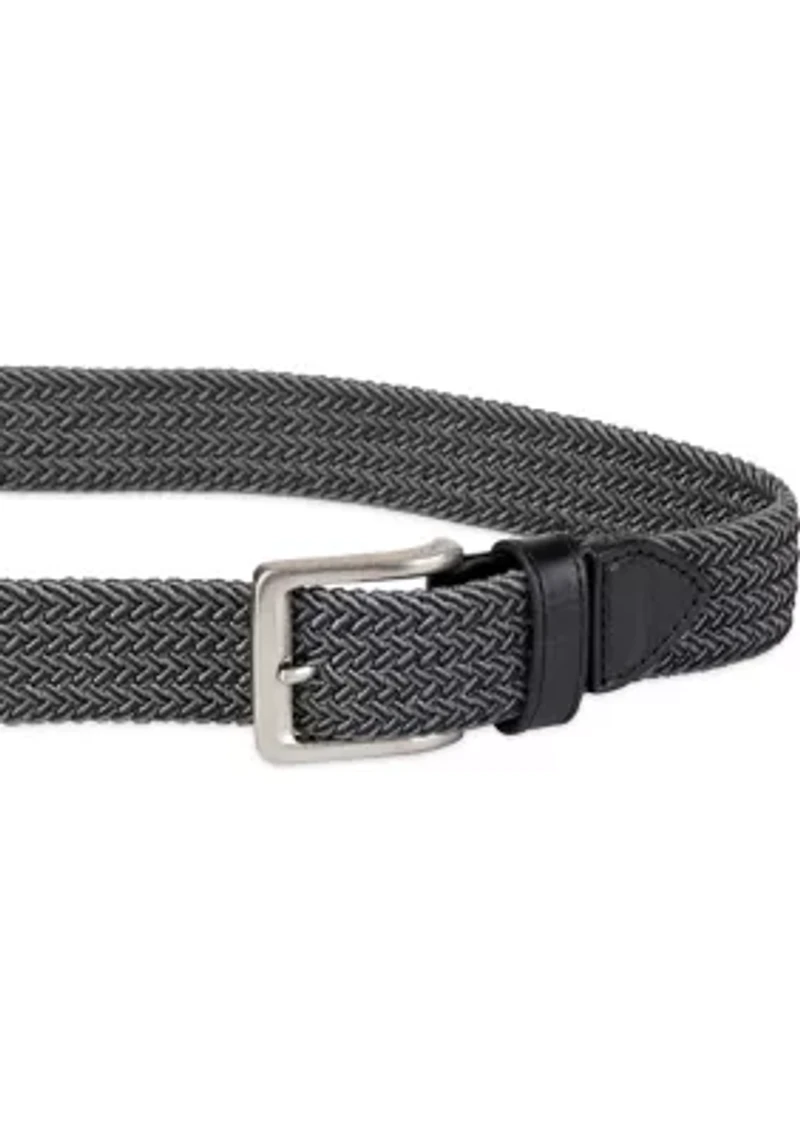 Two Tone Fabric Braided Stretch Web Casual Belt