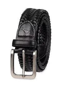 Stretch Leather Braid Casual Belt