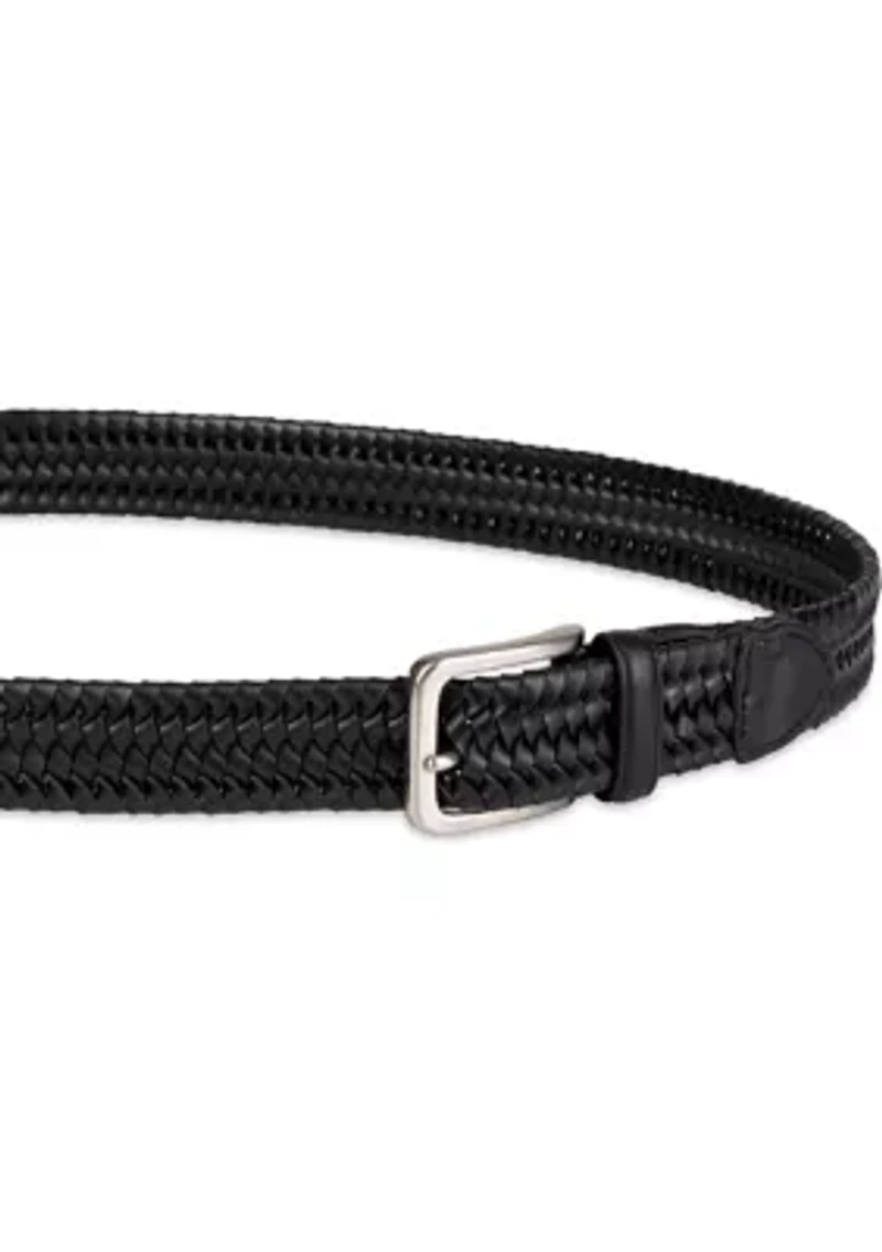 Stretch Leather Braid Casual Belt