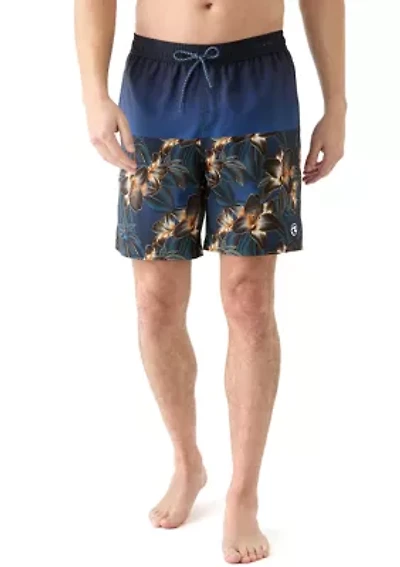 Rockerman Printed Volley Swim Trunks