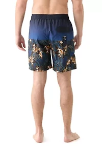 Rockerman Printed Volley Swim Trunks