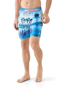 Slip Volley Printed Swim Trunks