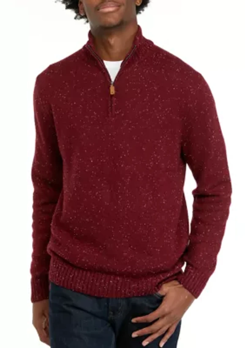 Solid Donegal 1/4 Zip Sweater