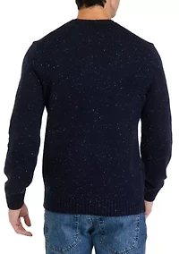 Men's Solid Donegal Crew Neck Sweater