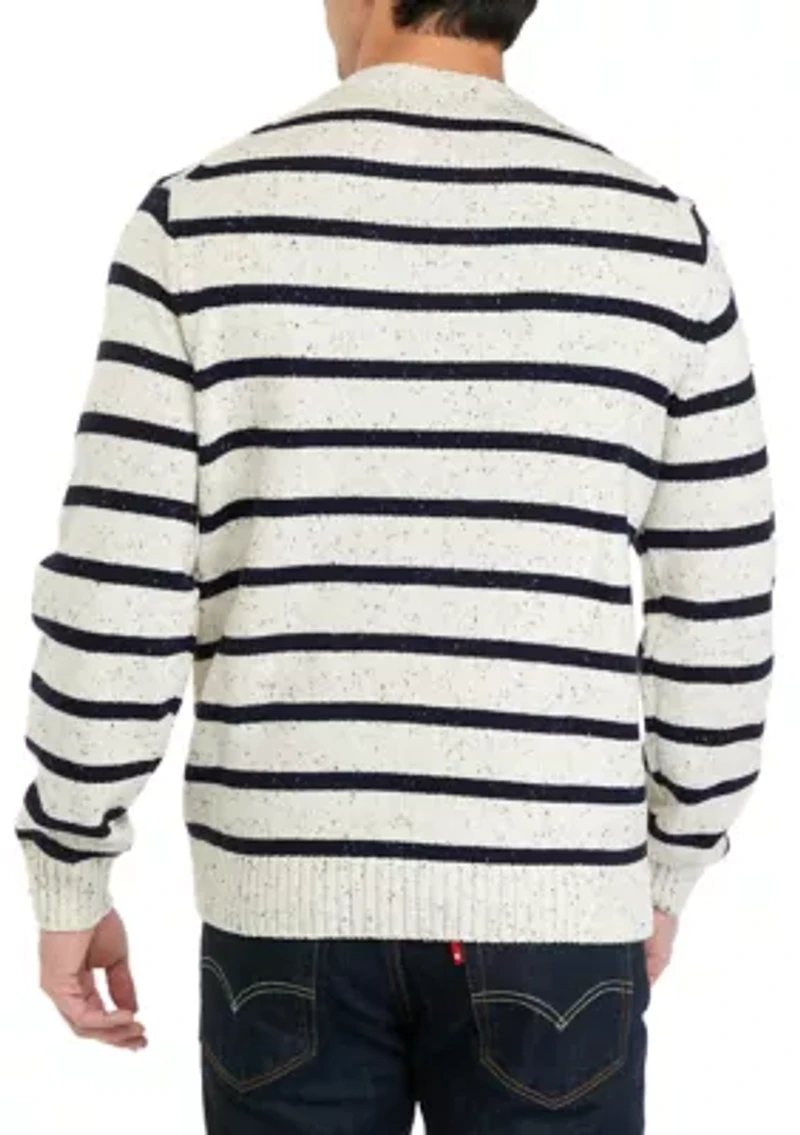 Men's Donegal Stripe Crew Neck Sweater