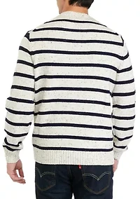 Men's Donegal Stripe Crew Neck Sweater