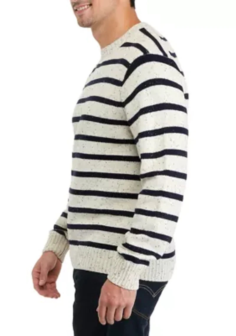 Men's Donegal Stripe Crew Neck Sweater