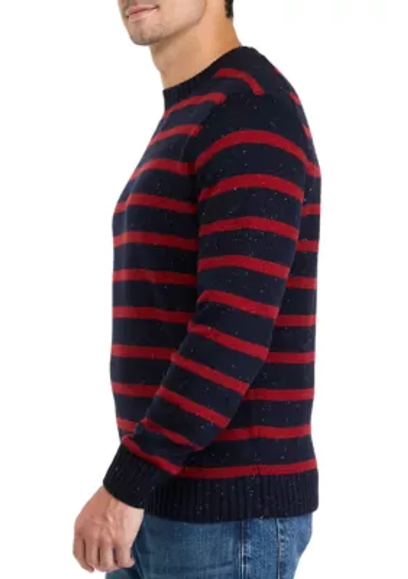 Men's Donegal Stripe Crew Neck Sweater