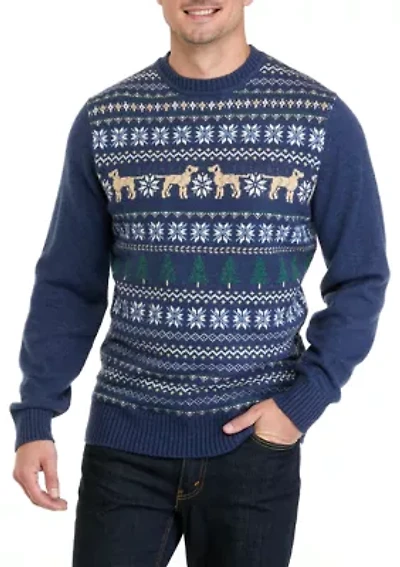 Men's Hound Fairisle Crew Neck Sweater
