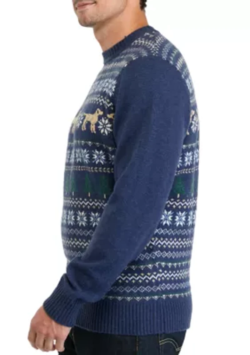 Men's Hound Fairisle Crew Neck Sweater