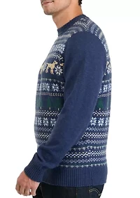 Men's Hound Fairisle Crew Neck Sweater