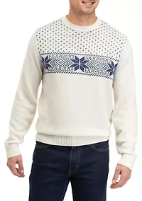 Snowflake Fairisle Crew Neck Sweater