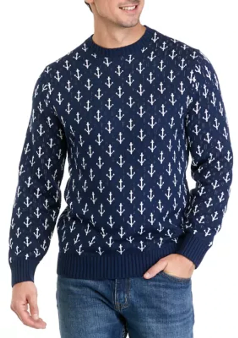 Men's Anchor Crew Neck Sweater