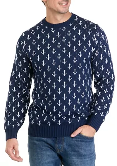 Men's Anchor Crew Neck Sweater