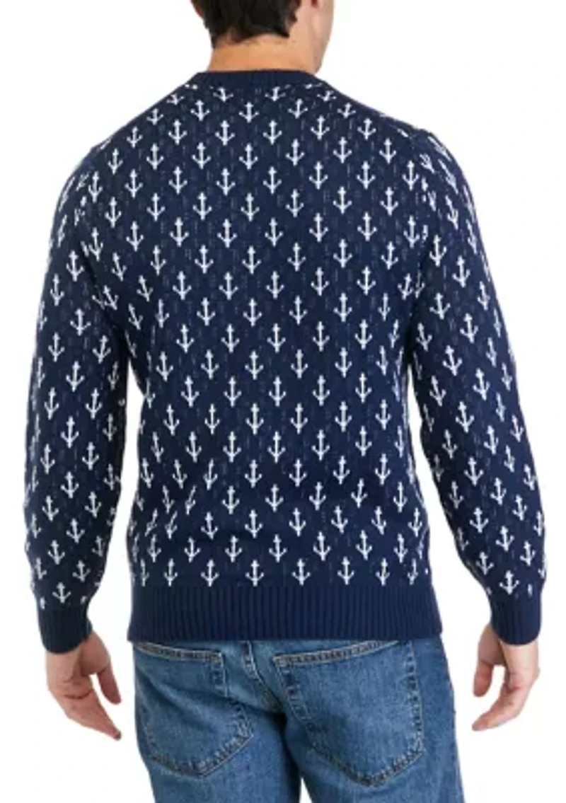 Men's Anchor Crew Neck Sweater