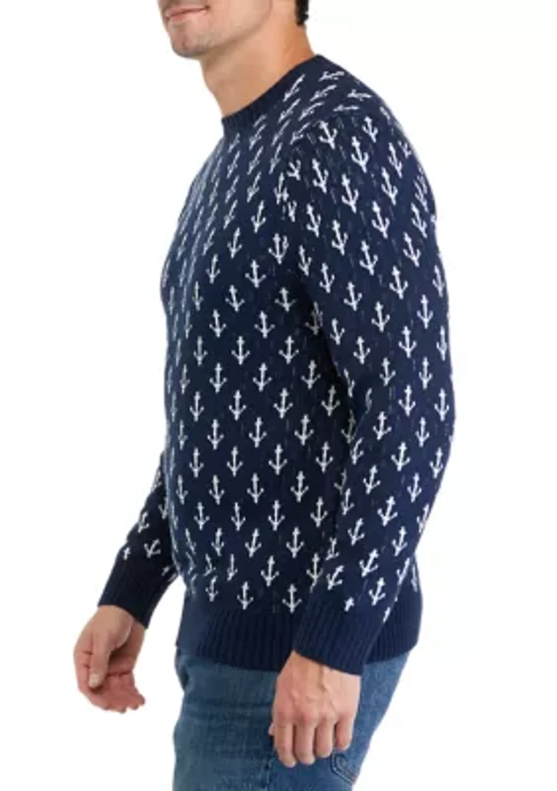 Men's Anchor Crew Neck Sweater