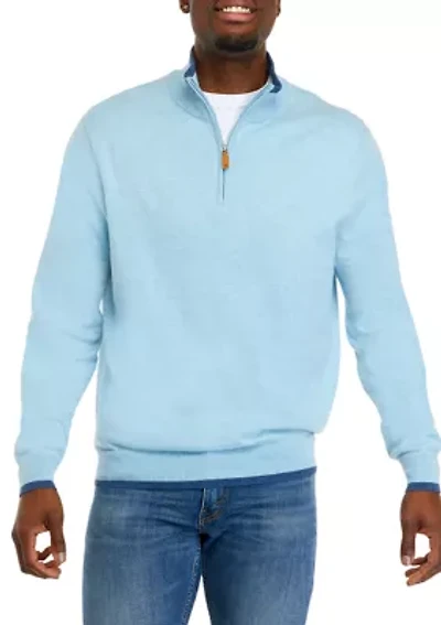 Cotton Cash 1/4 Zip Pullover Sweater