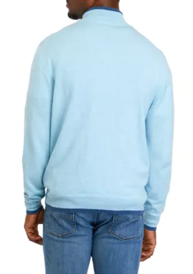 Cotton Cash 1/4 Zip Pullover Sweater
