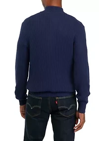 Button Up Mock Neck Sweater