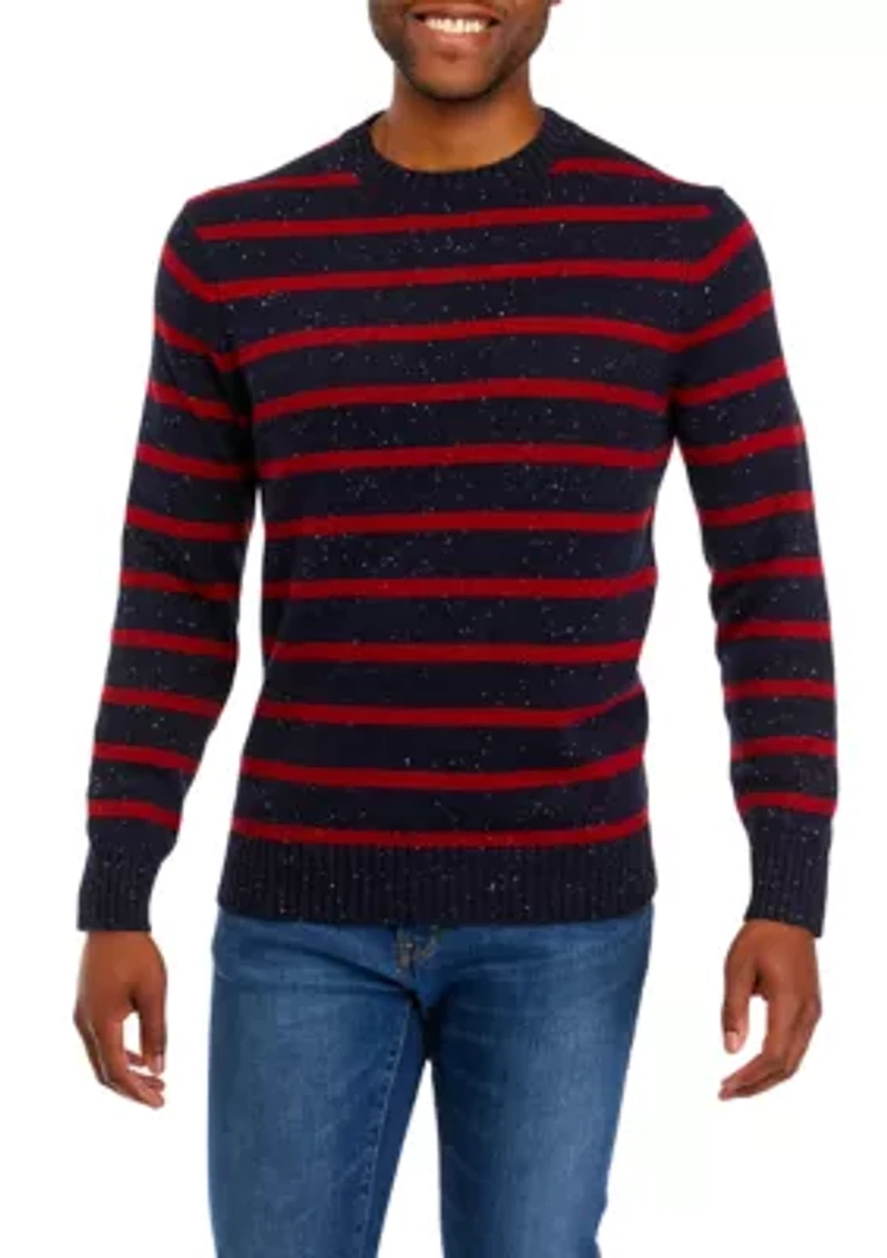 Donegal Stripe Crew Neck Sweater